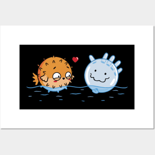 Blowfish in love! Posters and Art